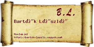 Bartók László névjegykártya