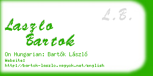 laszlo bartok business card